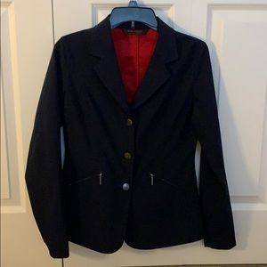 Navy horseware hunt coat.